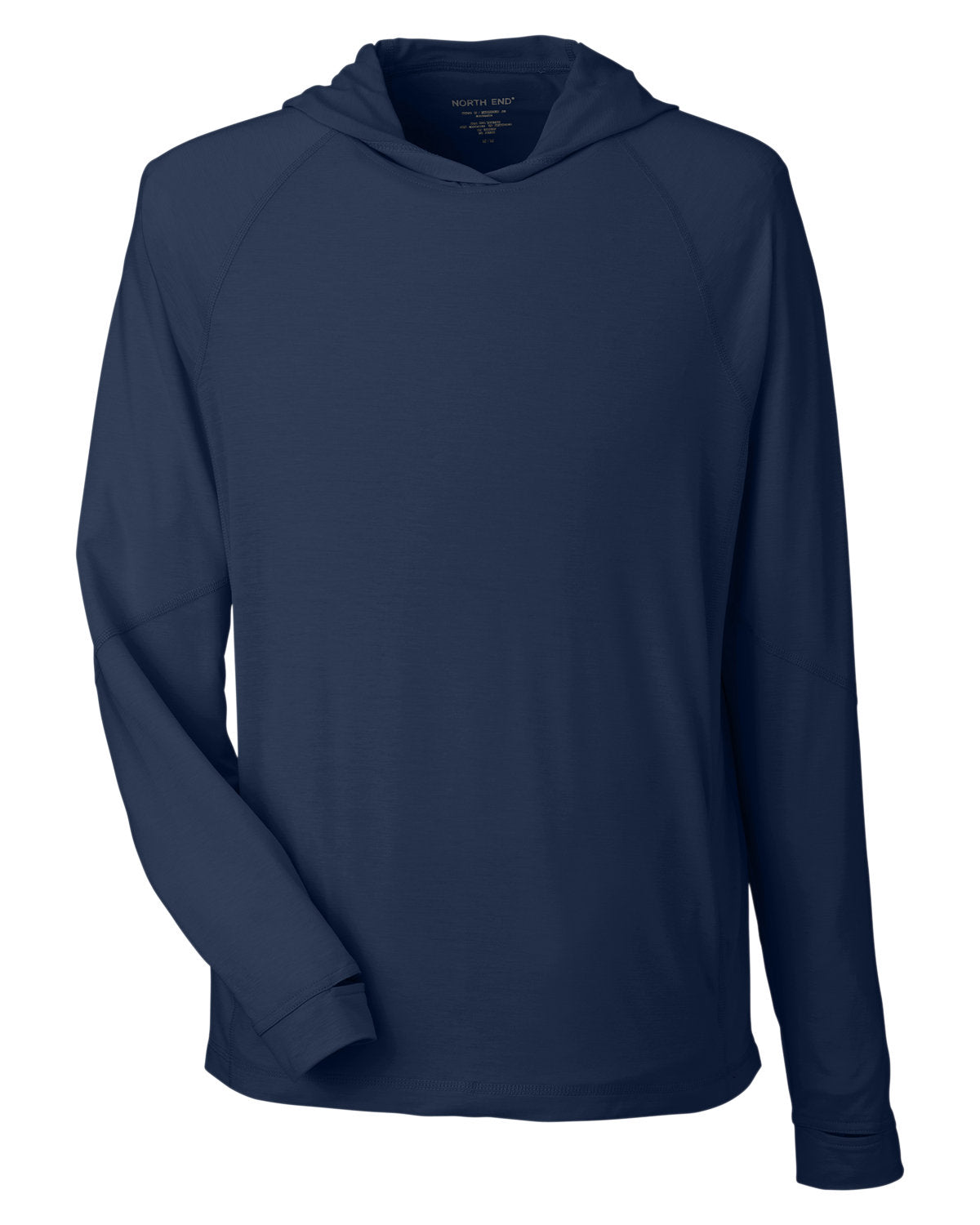North End Unisex JAQ Stretch Performance Hooded T-Shirt - Classic Navy
