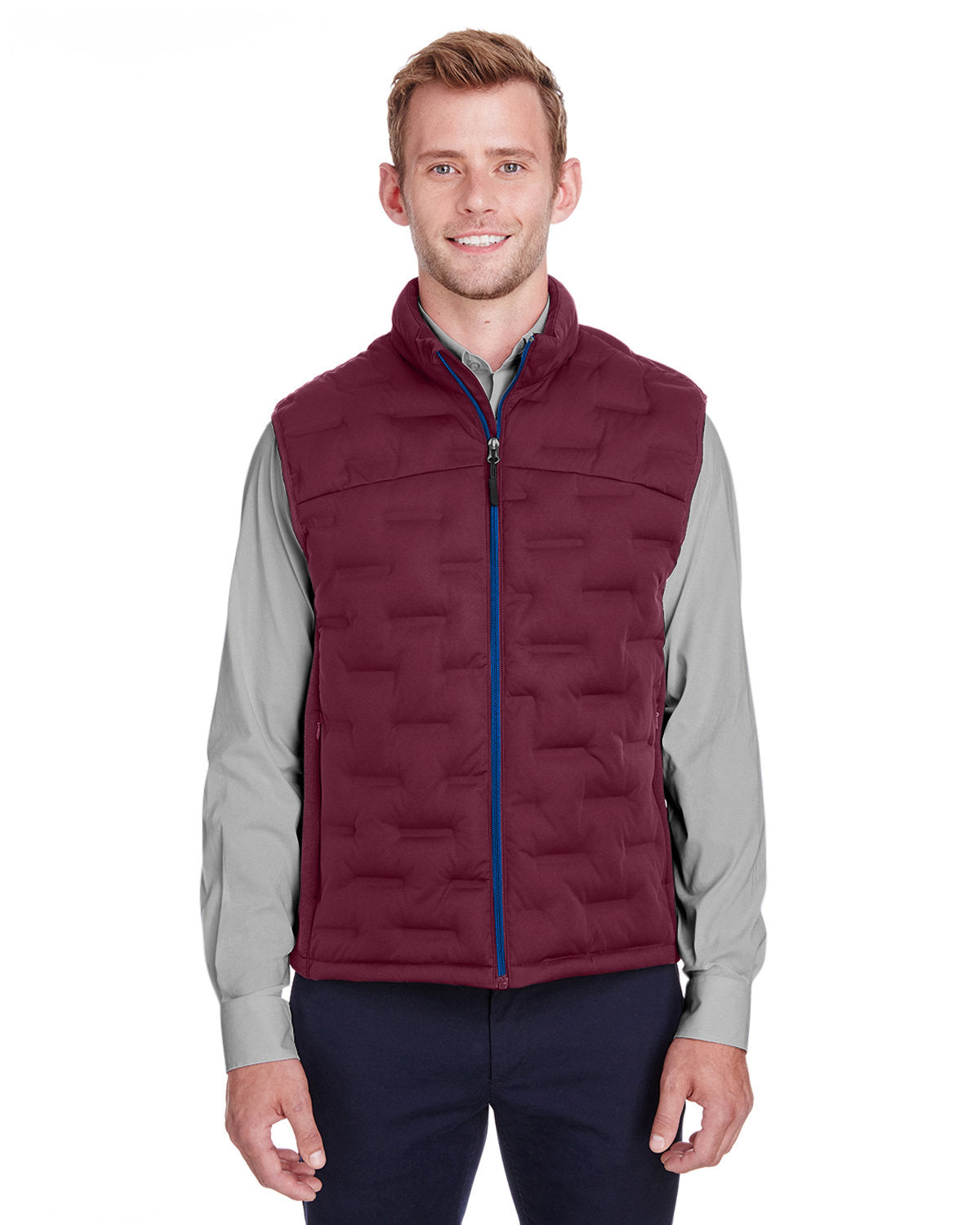 North End Men's Loft Pioneer Hybrid Vest - Burg