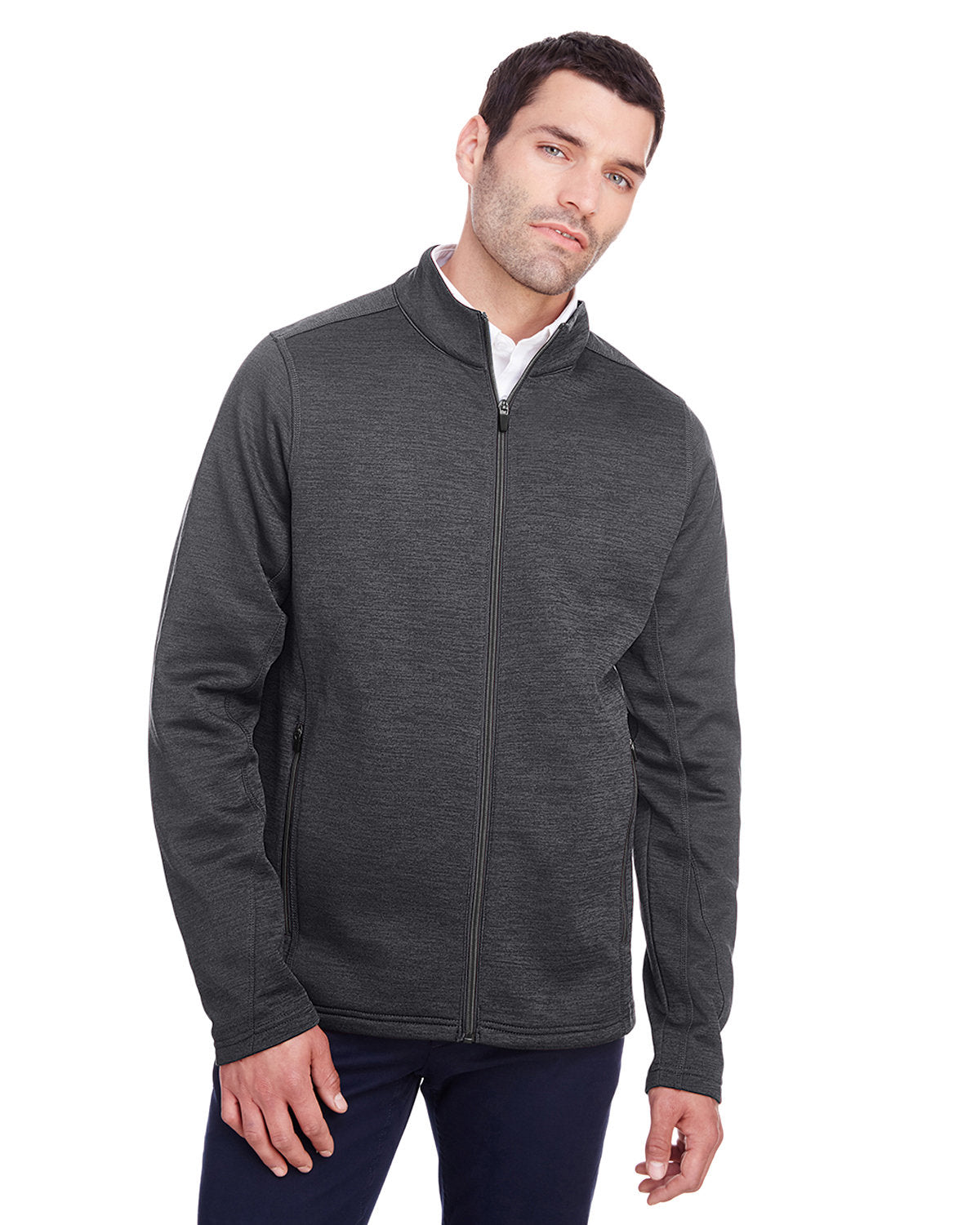 North End Men's Flux 2.0 Full-Zip Jacket - Blk Hthr/Carbon