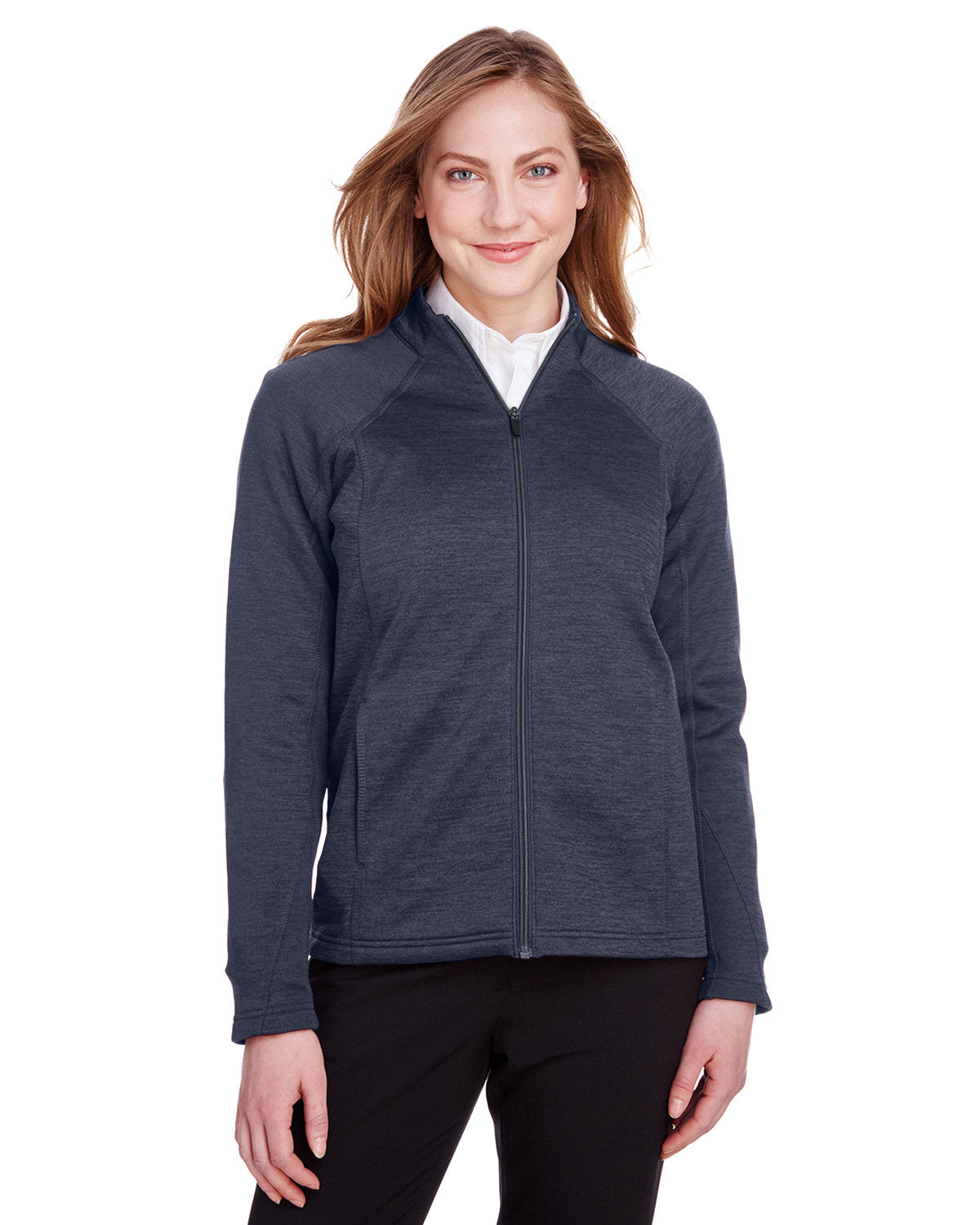 North End Ladies' Flux 2.0 Full-Zip Jacket - Clsc Nvy Ht/Crb