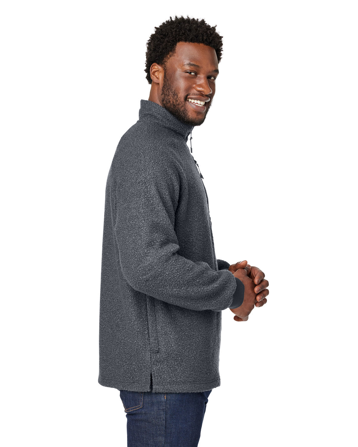 North End Men's Aura Sweater Fleece Quarter-Zip - Side
