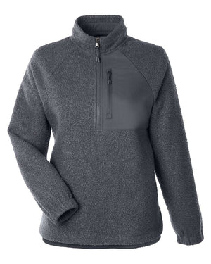 North End Ladies' Aura Sweater Fleece Quarter-Zip - Carbon/ Carbon