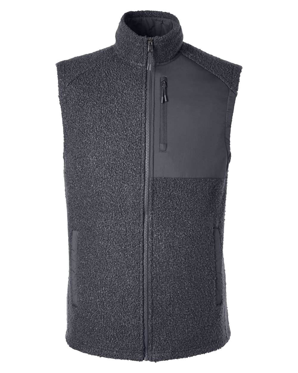 North End Men's Aura Sweater Fleece Vest - Carbon/ Carbon