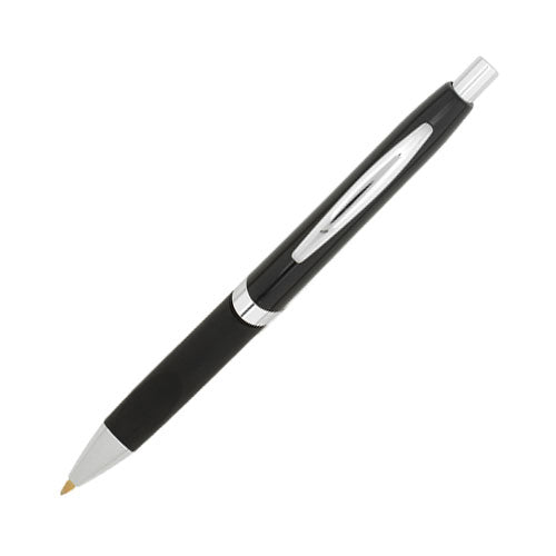 Orion Metal Plunger Action Pen - Silver With Black