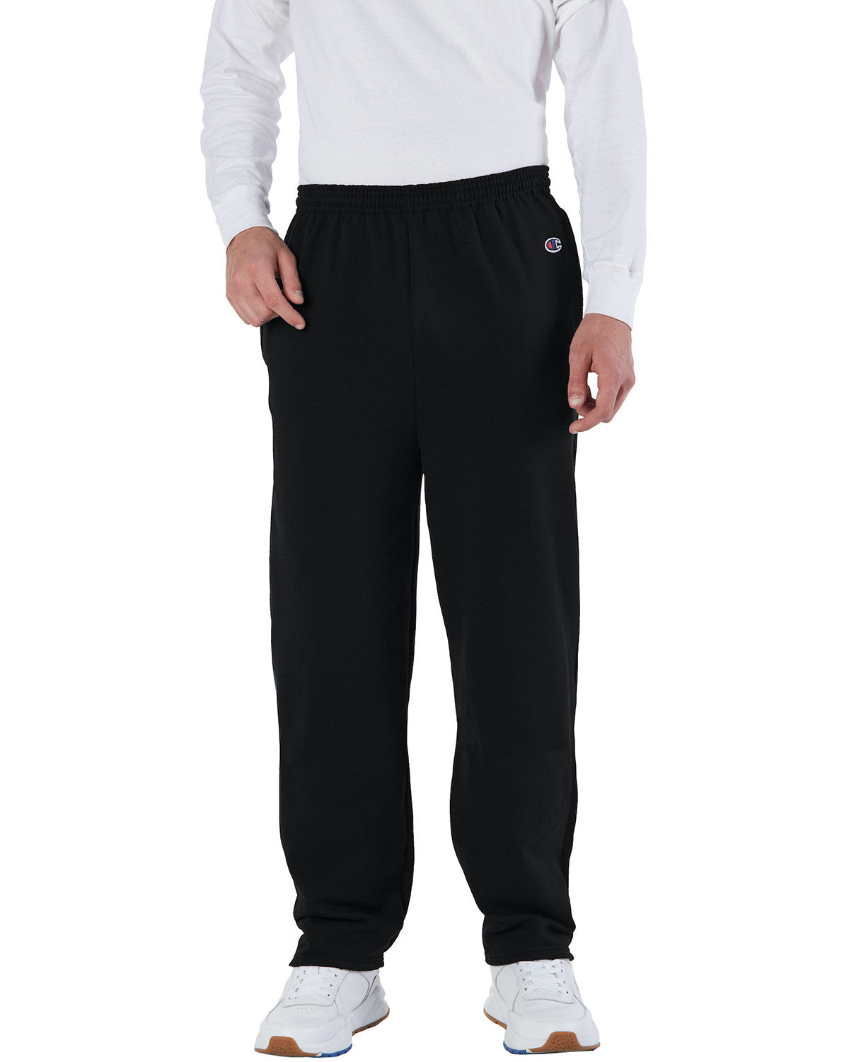 Champion Adult Powerblend® Open-Bottom Fleece Pant with Pockets - Front