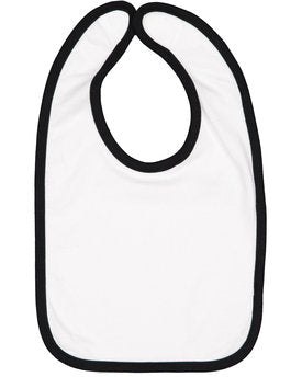 Rabbit Skins Infant Contrast Trim Bib - White/Black