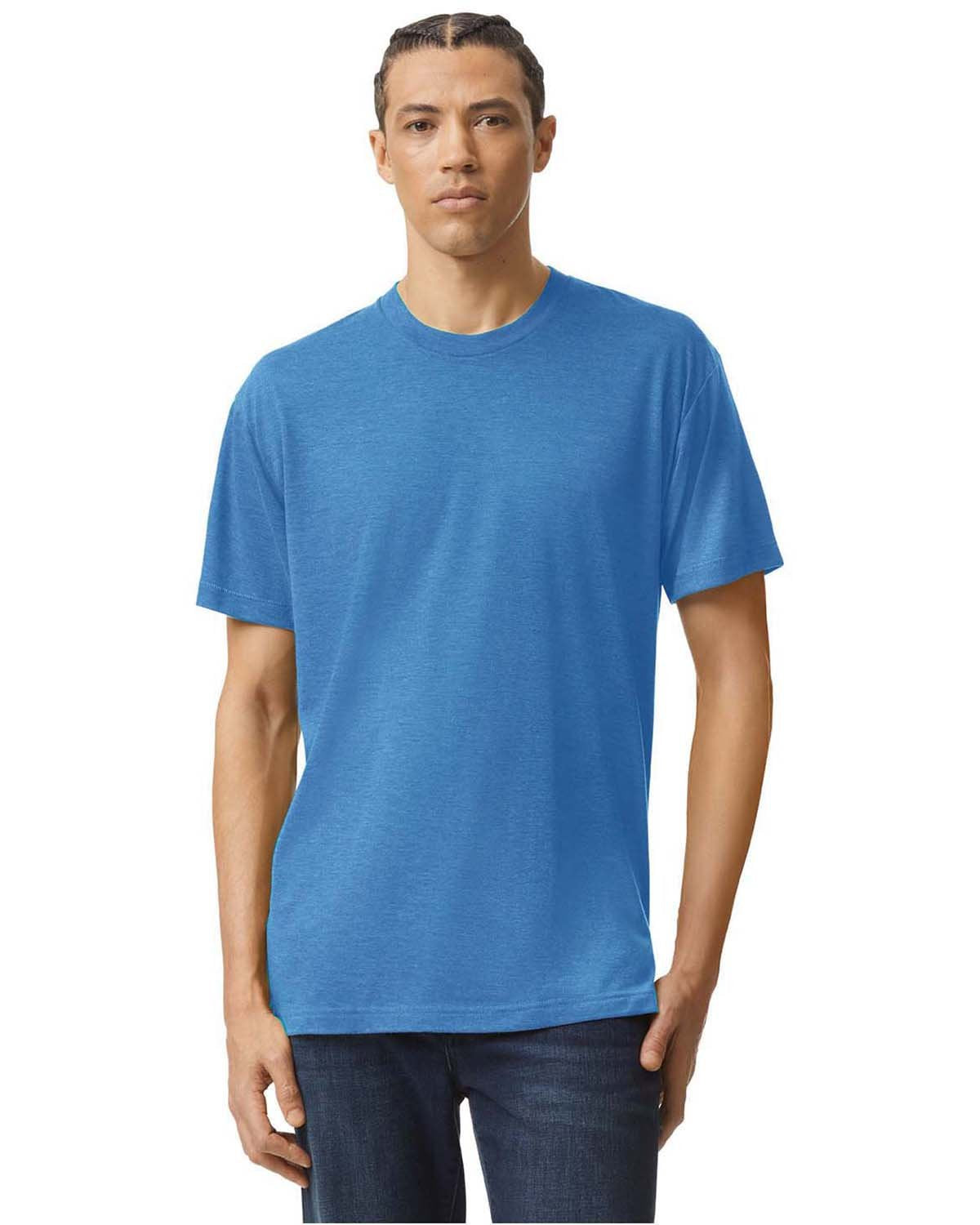 American Apparel Unisex Triblend Short-Sleeve Track T-Shirt - Athletic Blue