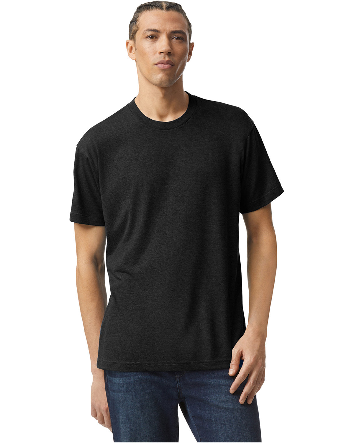 American Apparel Unisex Triblend Short-Sleeve Track T-Shirt - Tri Black