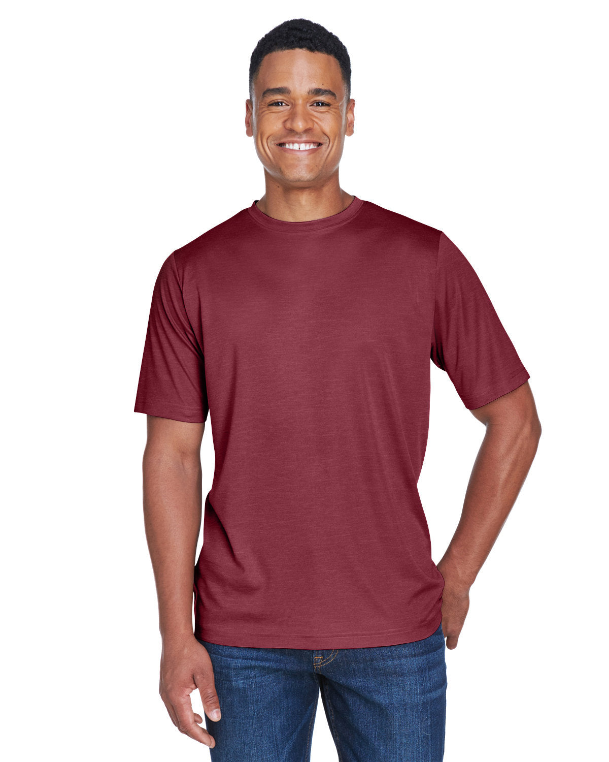 Team 365 Men's Sonic Heather Performance T-Shirt - Front