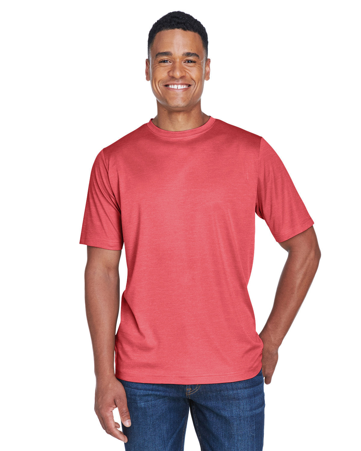 Team 365 Men's Sonic Heather Performance T-Shirt - Sp Red Heather