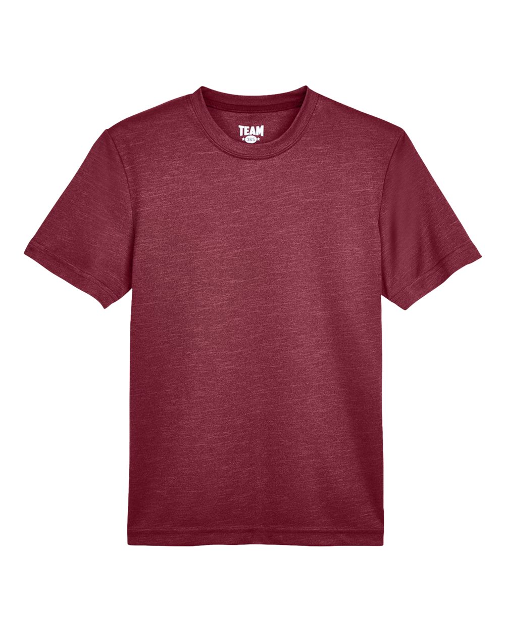 Team 365 Youth Sonic Heather Performance T-Shirt - Sport Maroon Heather