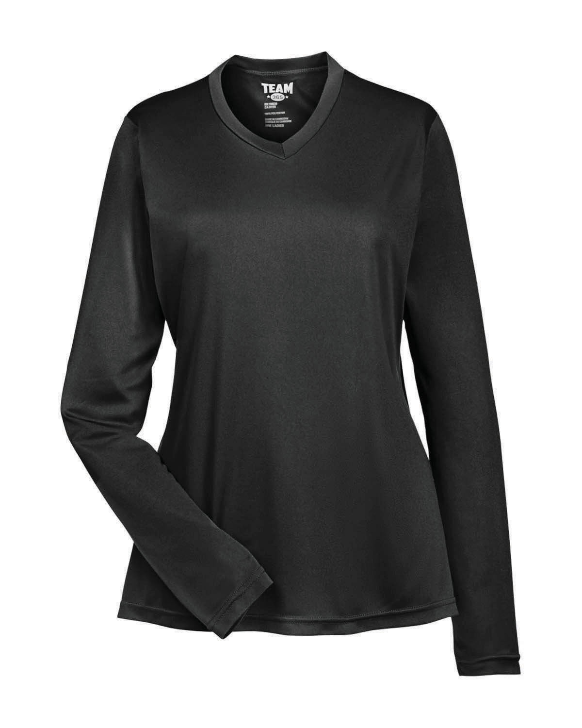 Team 365 Ladies' Zone Performance Long-Sleeve T-Shirt - Black