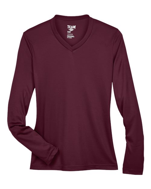 Team 365 Ladies' Zone Performance Long-Sleeve T-Shirt - Sport Dark Maroon