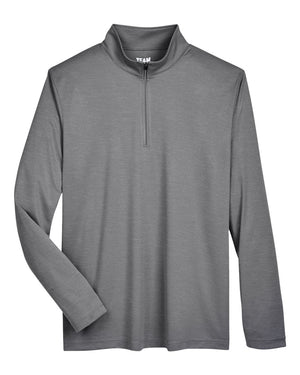 Team 365 Men's Zone Sonic Heather Performance Quarter-Zip - Dark Grey Heather