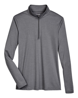 Team 365 Ladies' Zone Sonic Heather Performance Quarter-Zip - Dark Grey Heather