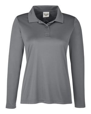 Team 365 Ladies' Zone Performance Long Sleeve Polo - Sport Graphite