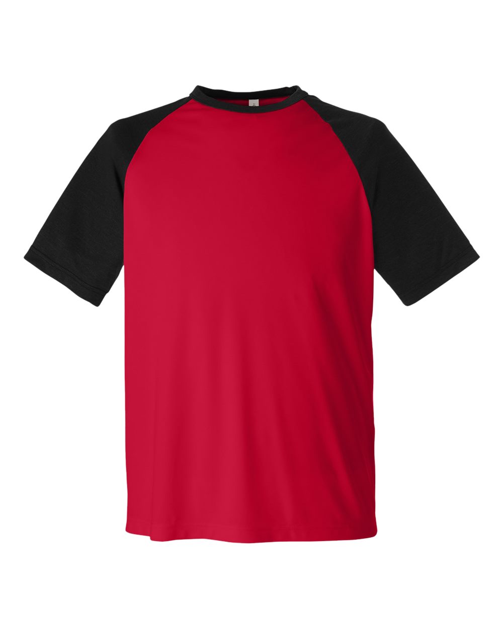 Team 365 Unisex Zone Colorblock Raglan T-Shirt - Sport Red/ Black Heather
