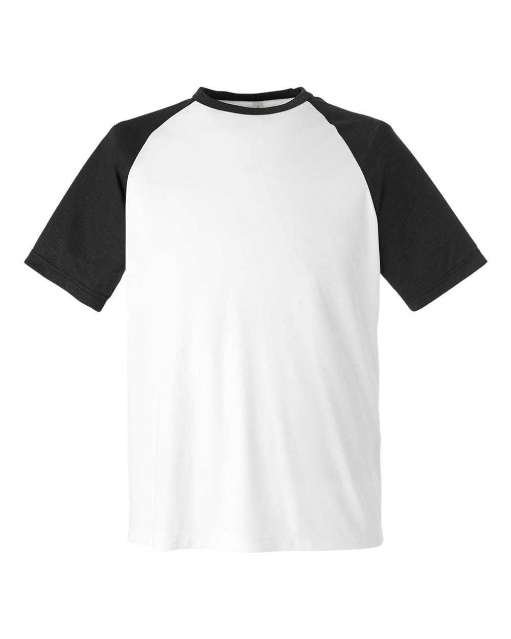 Team 365 Unisex Zone Colorblock Raglan T-Shirt - White/ Black Heather