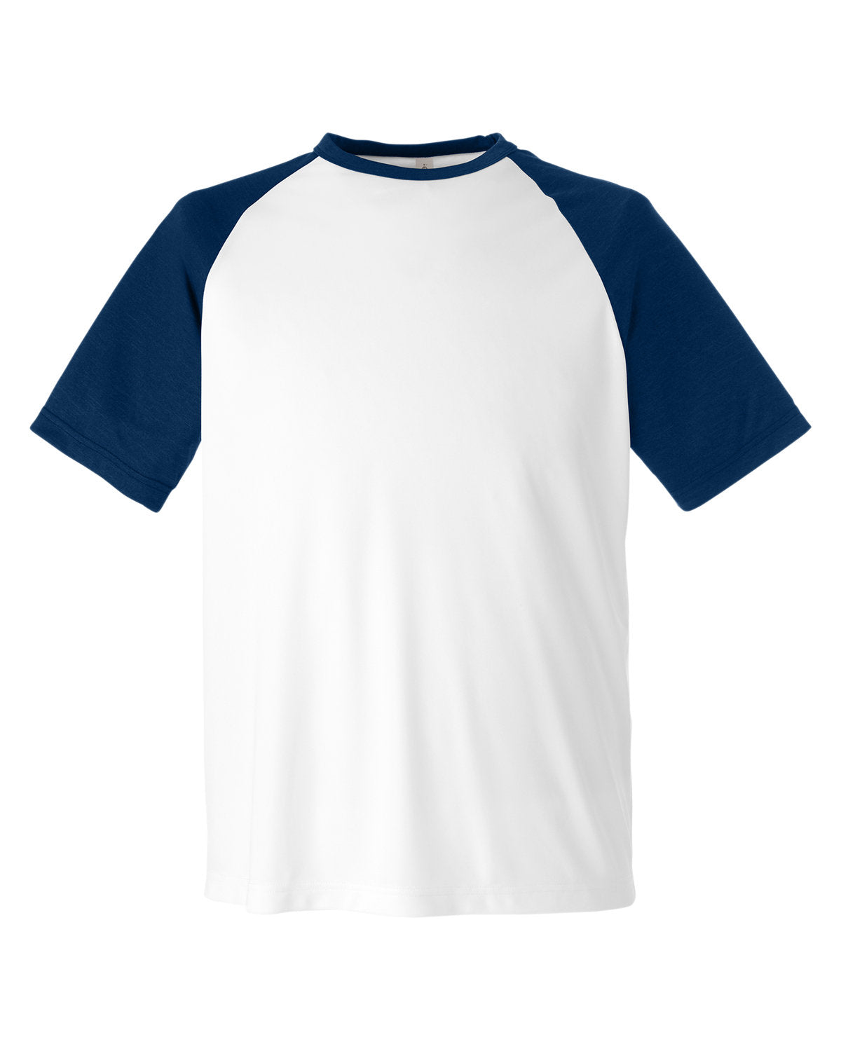 Team 365 Unisex Zone Colorblock Raglan T-Shirt - Wht/Sp Dk Nv Ht