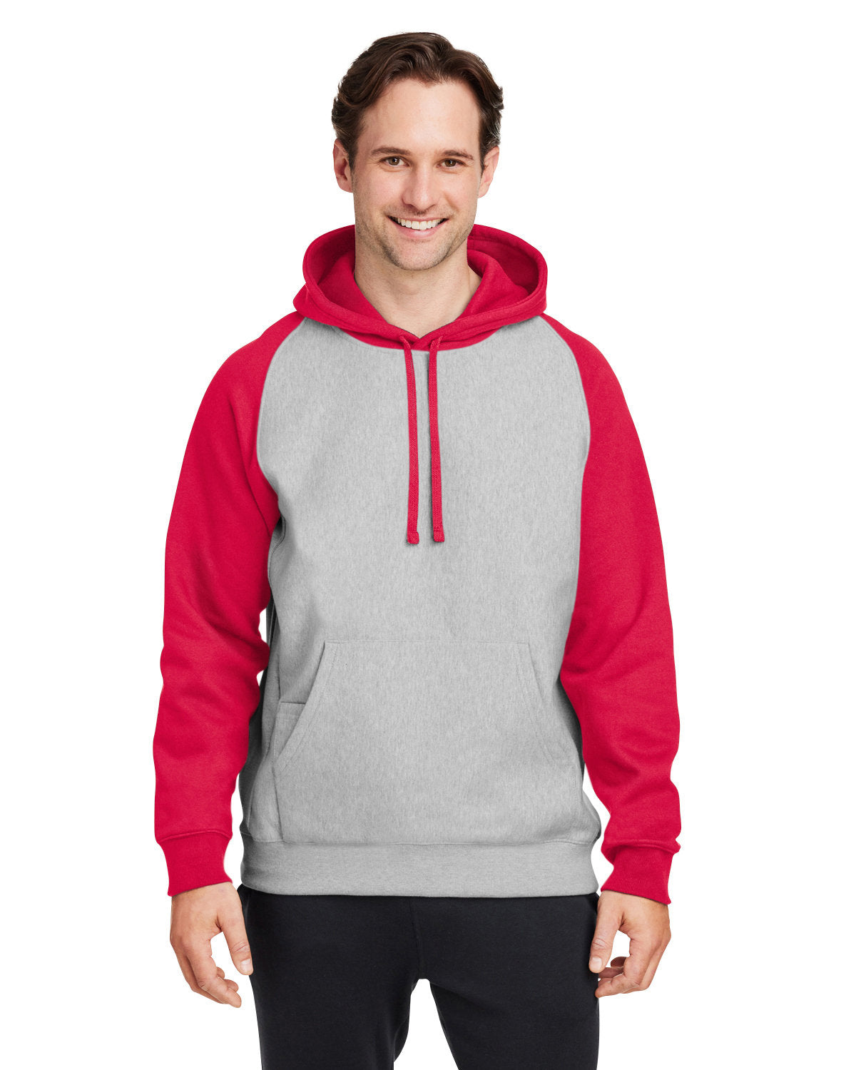 Team 365 Unisex Zone HydroSport™ Heavyweight Colorblock Hooded Sweatshirt - Front