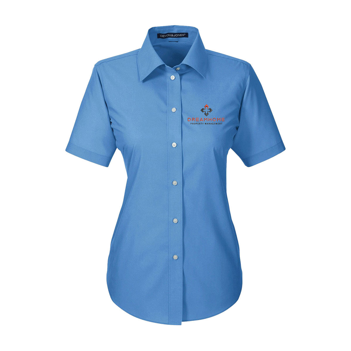 Ladies' Crown Woven Collection® Solid Broadcloth Short-Sleeve Shirt