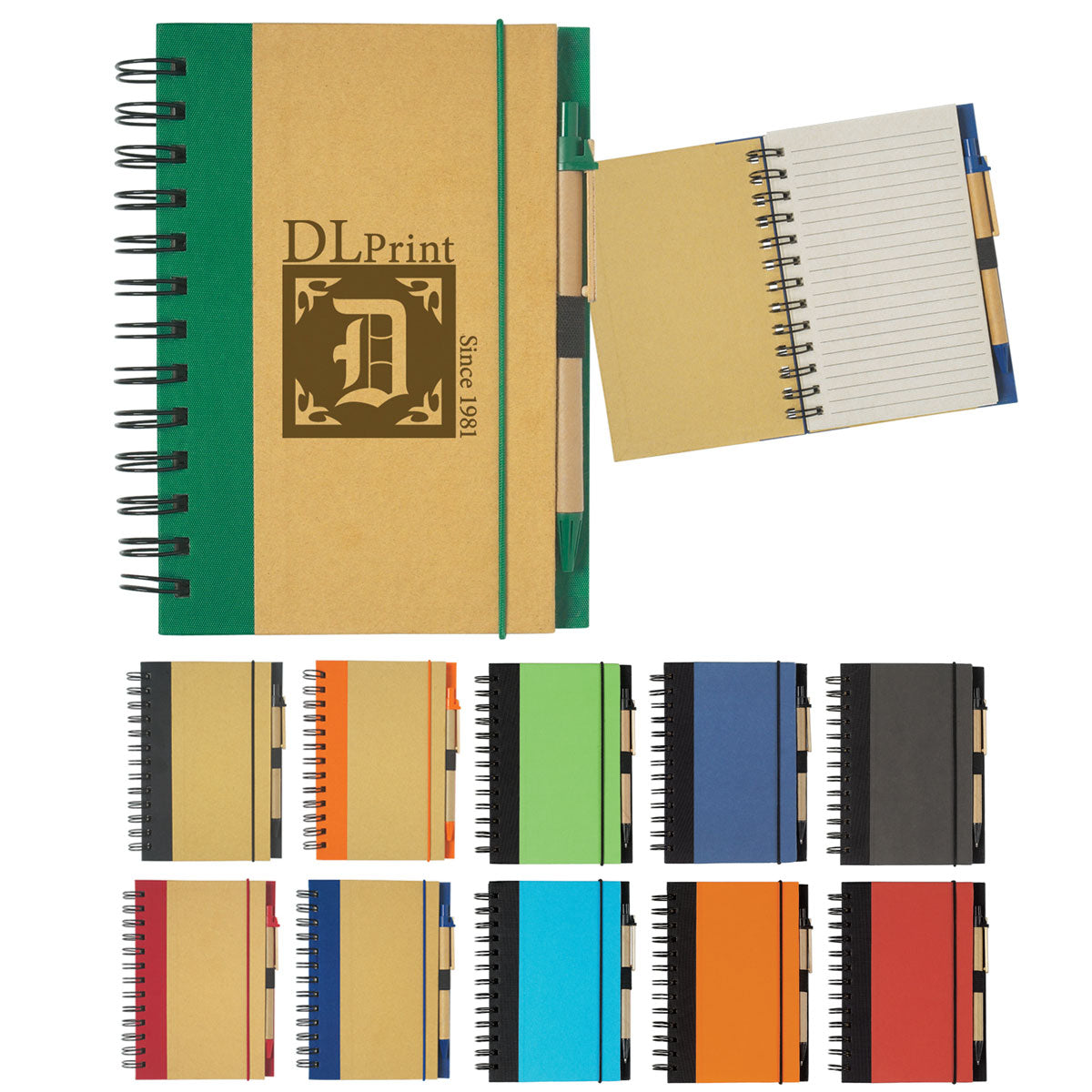 Eco-Friendly 5" X 7" Spiral Notebook & Pen