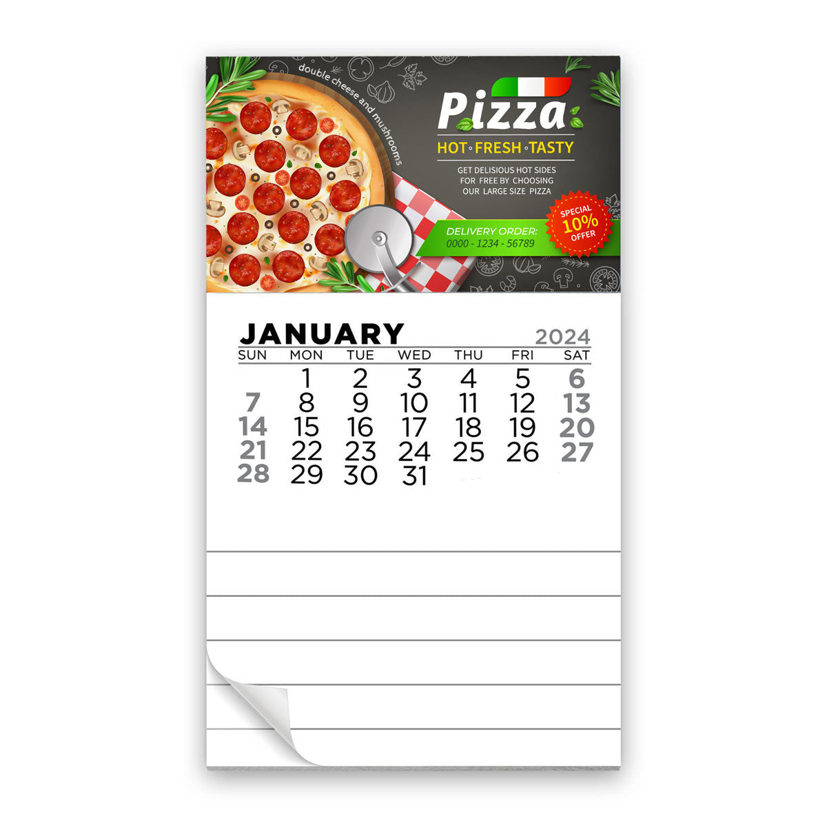 Business Card Flip Calendar Magnet - Large MCP02