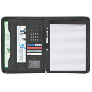 Eclipse Bonded Leather 8 ½" x 11" Zippered Portfolio With Calculator